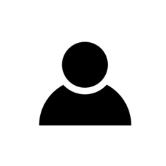 Single person, user simple black icon on white