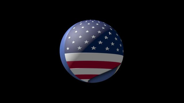 Minnesota and United Stats of America 3D Ball Flag - 3D rotation
