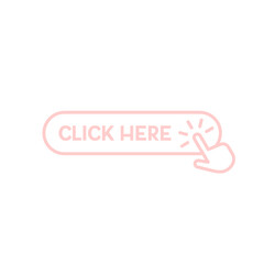 Pink click here button with hand pointer icon