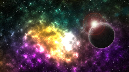 Obraz na płótnie Canvas 3d rendering. Supernova. Supernova flash. Evolution of stars.