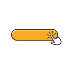 Orange empty button with hand pointer icon