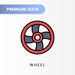 wheel icon for your website design, logo, app, UI. Vector graphics illustration and editable stroke. wheel icon lineal color design.