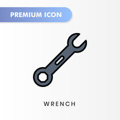 wrench icon for your website design, logo, app, UI. Vector graphics illustration and editable stroke. wrench icon lineal color design.