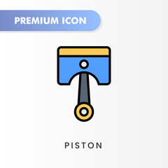 piston icon for your website design, logo, app, UI. Vector graphics illustration and editable stroke. piston icon lineal color design.