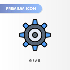 gear icon for your website design, logo, app, UI. Vector graphics illustration and editable stroke. gear icon lineal color design.