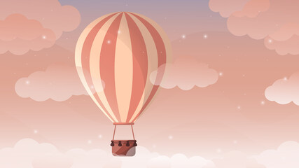 Fototapeta premium hot air balloon in the desert,balloon, balloon at sunset, desert, summer, summer vacation, relaxation 