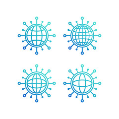 Fototapeta premium global world element technology logo design vector inspiration