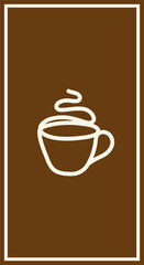 А cup of coffee for posters, brochures, as an icon, for bars or restaurants