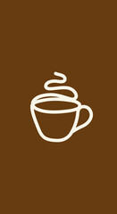 А cup of coffee for posters, brochures, as an icon, for bars or restaurants