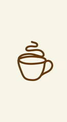 А cup of coffee for posters, brochures, as an icon, for bars or restaurants