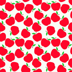 seamless pattern with red apple