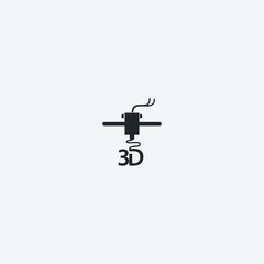 3d printer vector icon illustration sign