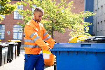 Garbage Removal Man Doing Trash