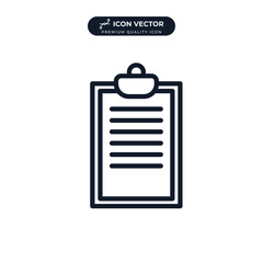Clipboard icon symbol template for graphic and web design collection logo vector illustration