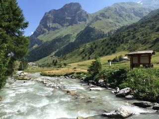 mountain river in the swiss mountains