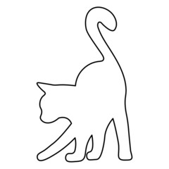 Black silhouette cat, great design for any purposes