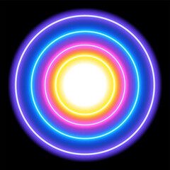 Colorful neon light circles