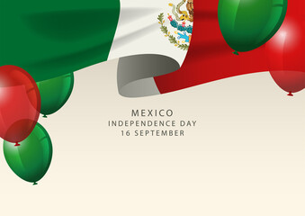 Mexico insignia with decorative balloons