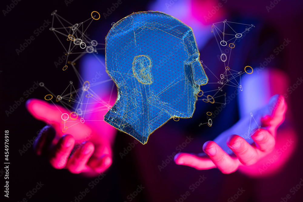 Poster Human head with network plexus structure
