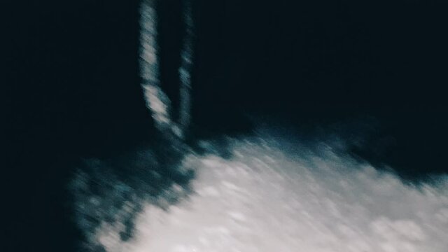 POV victim runs away from the maniac in the woods