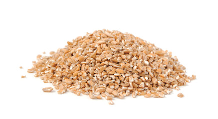 Wheat groats isolated on white background