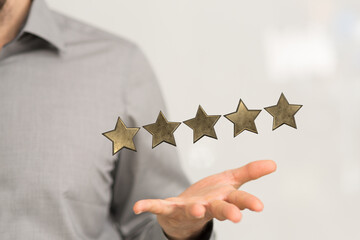 touching technology interface with ranking stars
