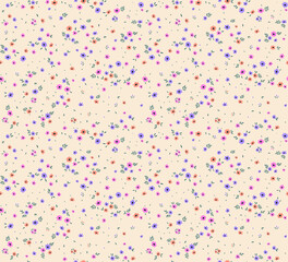 Vector seamless pattern. Pretty pattern in small flowers. Small colorful flowers. Ivory background. Ditsy floral background. The elegant the template for fashion prints. Stock vector.
