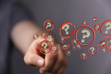 Question mark and concept of science and technology.