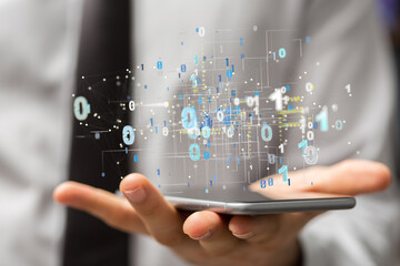 Technology background. Big data concept. Binary