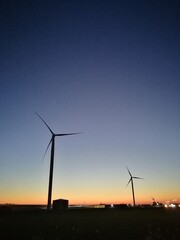 Windmills and sunset