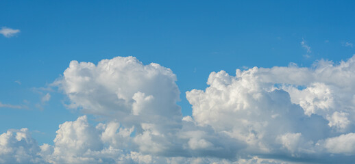 Naklejka na ściany i meble panorama blue sky and white clouds on daytime background