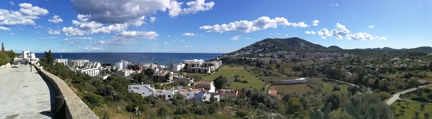 Fototapeta na wymiar view of the mountains and sea at Ibiza