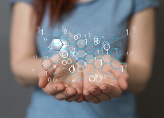 Technology background. Big data concept. Binary