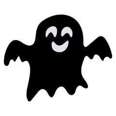 Abstract halloween ghost with face silhouette for celebration design