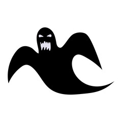 Abstract halloween ghost with face silhouette for celebration design