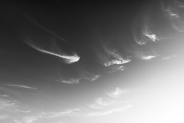 storm clouds on in black and white