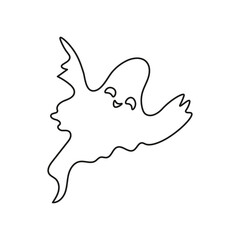 Halloween ghost face silhouette in abstract style