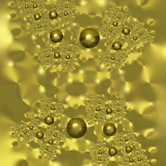 Abstract golden sun. Fractal art