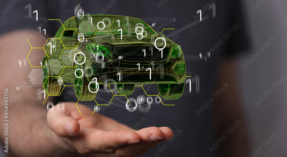 Poster driverless autonomous vehicle with lidar technology