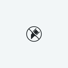 No cut vector icon illustration sign