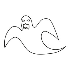 Halloween ghost face silhouette in abstract style