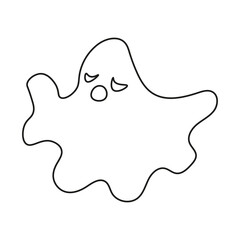 Halloween ghost face silhouette in abstract style