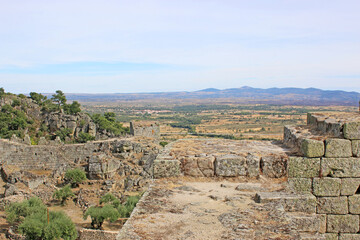 Fototapeta na wymiar Walls of the Ruined village of Marialva, Portugal 