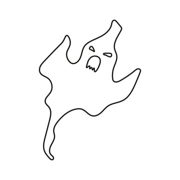 Halloween ghost face silhouette in abstract style