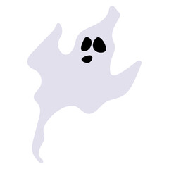 Abstract halloween ghost face silhouette for celebration design