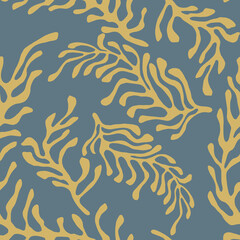 Fototapeta na wymiar Seamless pattern of abstract flowing shapes of branches