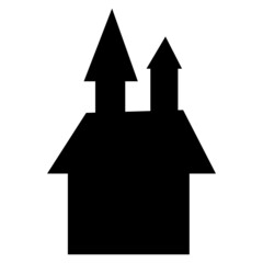 black silhouette halloween house