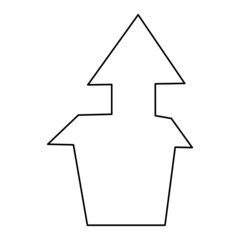 black silhouette halloween house