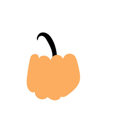 Autumn pumpkin plant Agriculture symbol. Fall decor. Fresh healthy food.