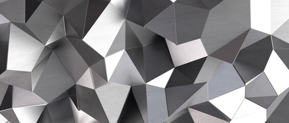 Abstract white and gray geometric polygon minimal subtle background